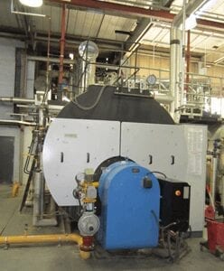 steam boiler system fitted in plant room